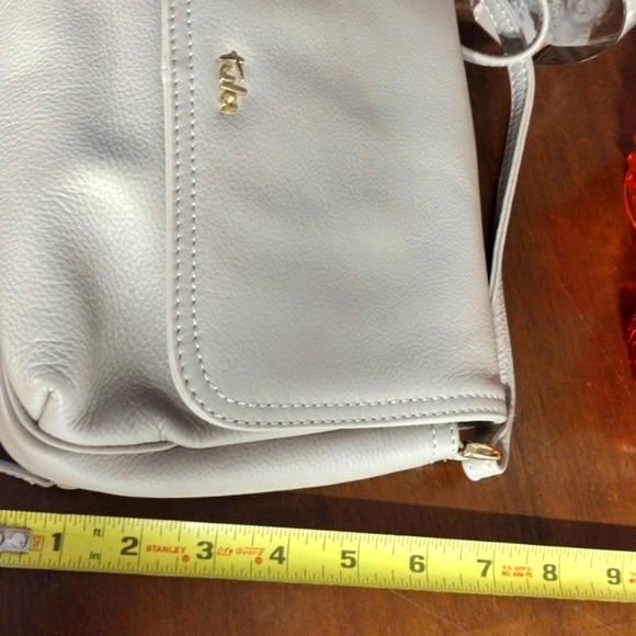 Tula Light Gray Leather Crossbody Bag - Picture 4 of 10